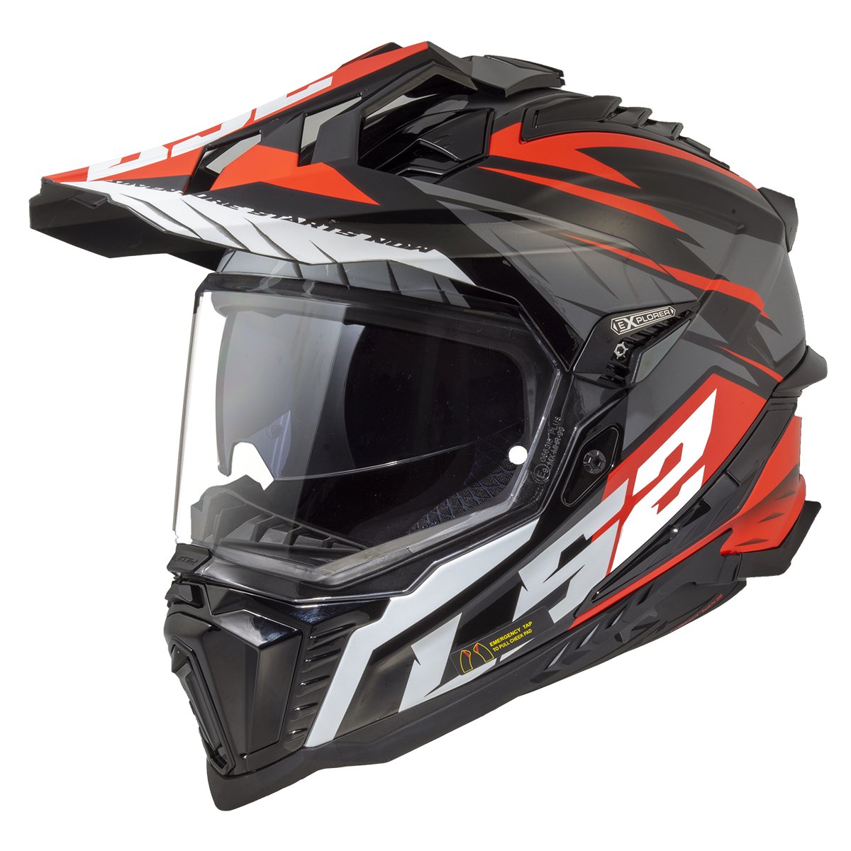 Casque LS2 MX701 Explorer Spire Rouge et Noir